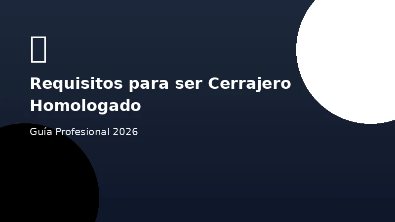 Requisitos y formación para trabajar como Cerrajero Homologado en España